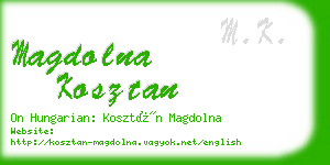 magdolna kosztan business card